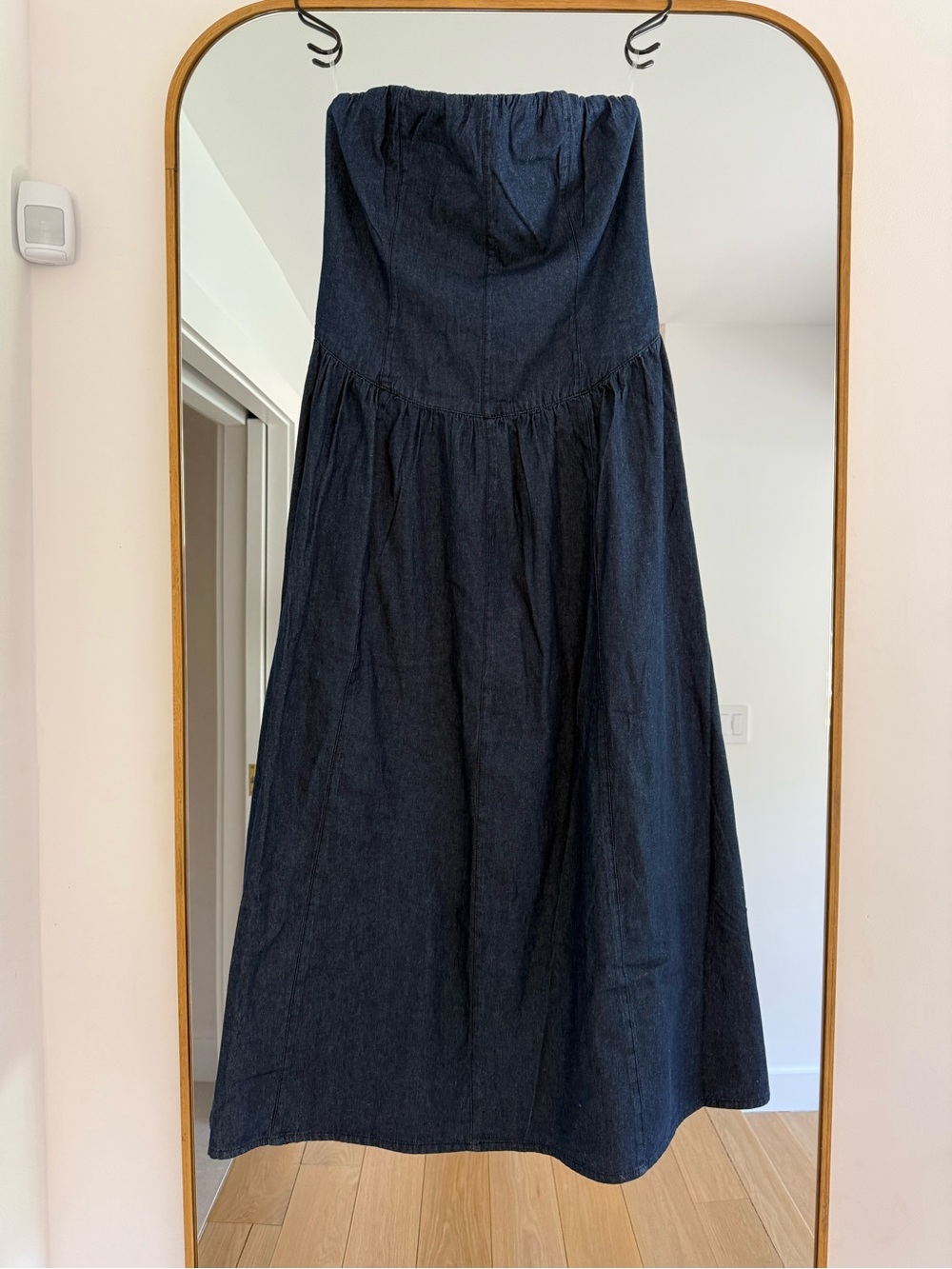 Active USA Strapless Denim Maxi Dress in Blue - Picture 5 of 8